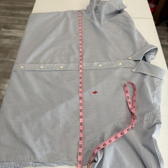 Ralph Lauren Shirt Classic Fit Blue/White Seersucker Short Sleeve Pony Men’s 3XB - Picture 7 of 13
